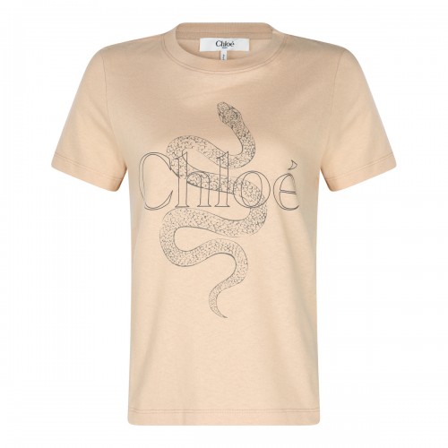 BEIGE COTTON T-SHIRT