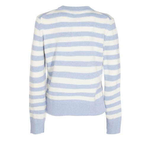 WHITE AND BLUE WOOL KNITWEAR