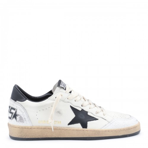 WHITE AND BLACK LEATHER BALLSTAR SNEAKERS