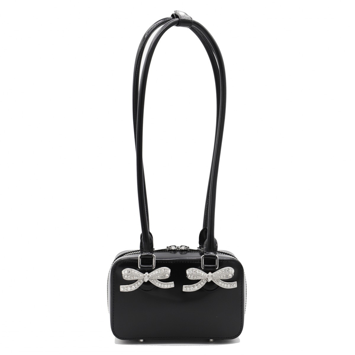 BLACK LEATHER SHOULDER BAG