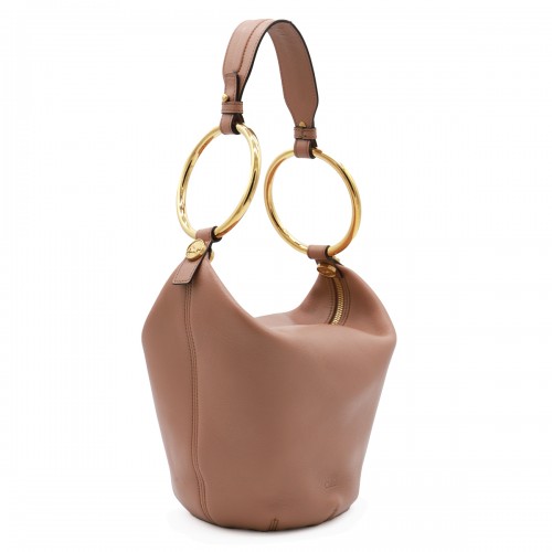 WOOD ROSE LEATHER SHOULDER BAG