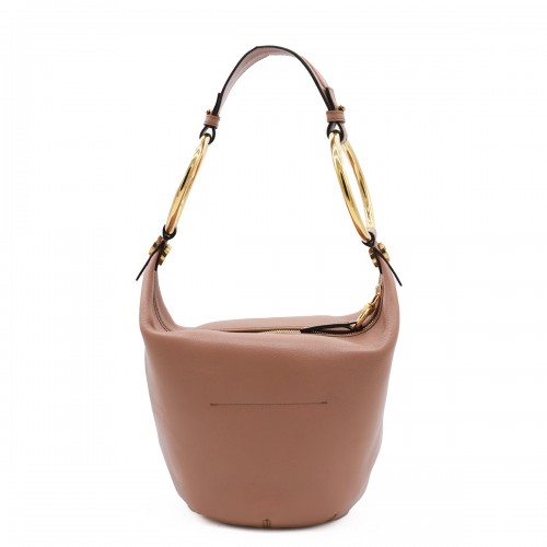 WOOD ROSE LEATHER SHOULDER BAG