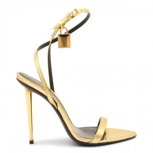 GOLD TONE LEATHER SANDALS