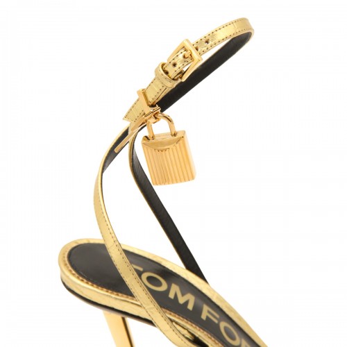 GOLD TONE LEATHER SANDALS