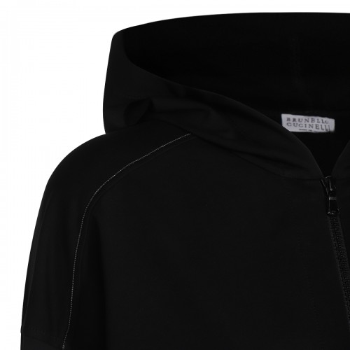 BLACK COTTON SWEATSHIRT