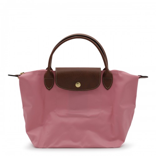 PINK COTTON AND LEATHER LE PLIAGE S TOTES