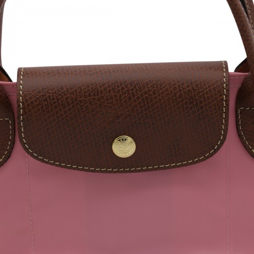 PINK COTTON AND LEATHER LE PLIAGE S TOTES