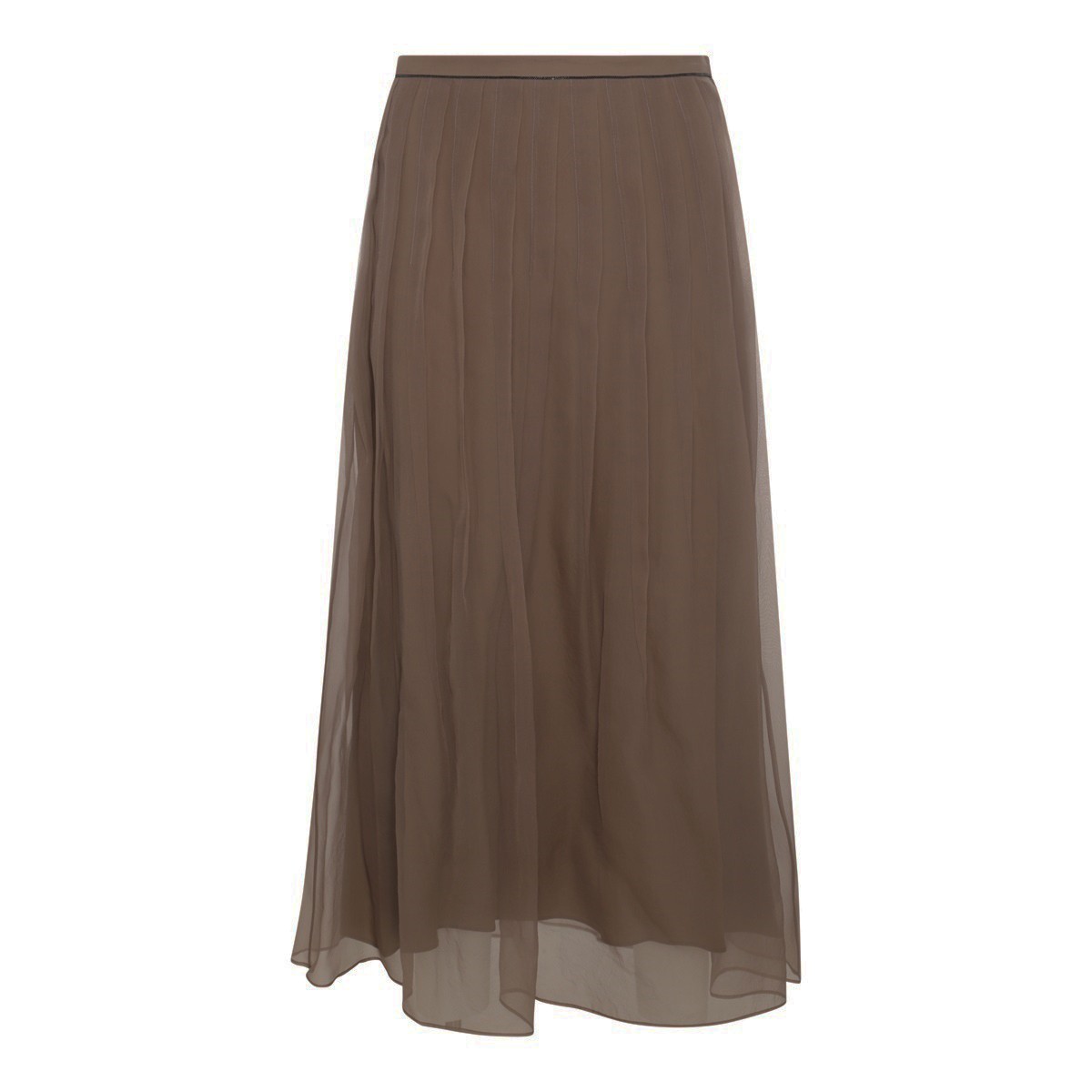 BROWN SILK SKIRT