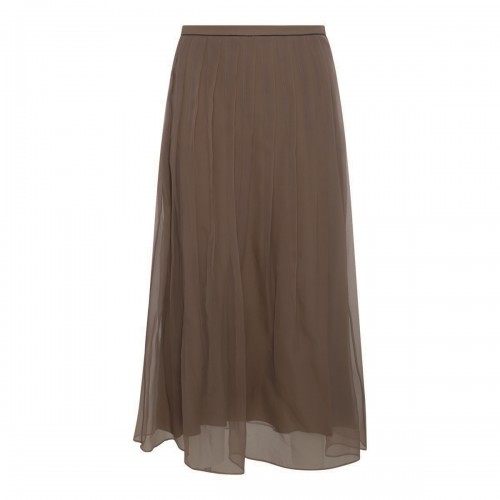 BROWN SILK SKIRT