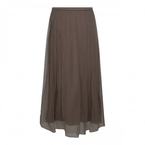 BROWN SILK SKIRT