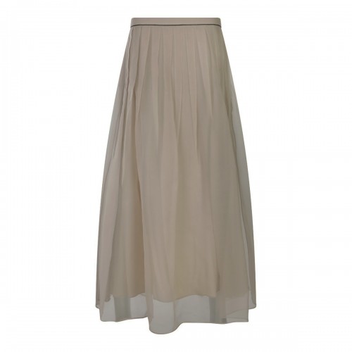 BEIGE SILK SKIRT