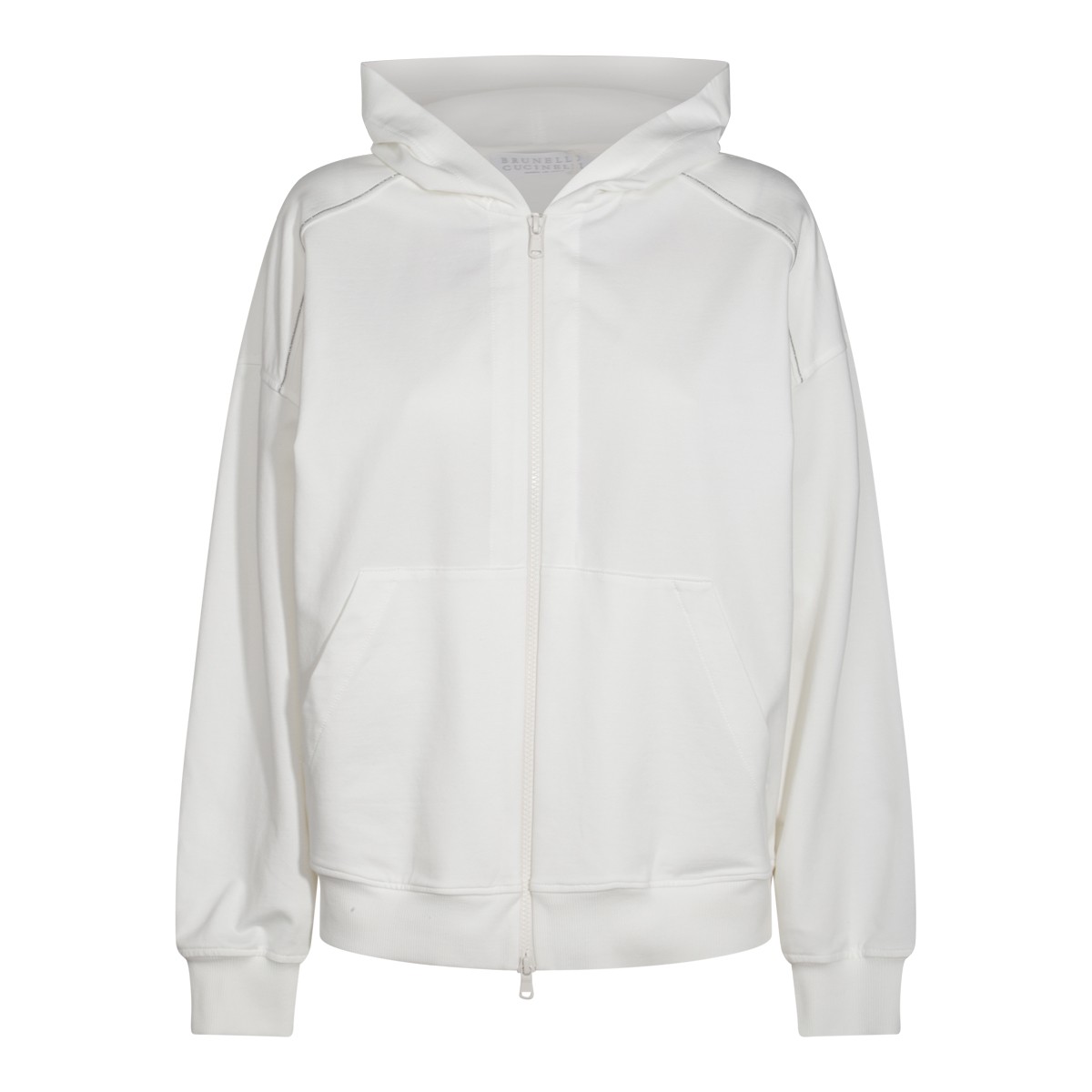 WHITE COTTON SWEATSHIRT