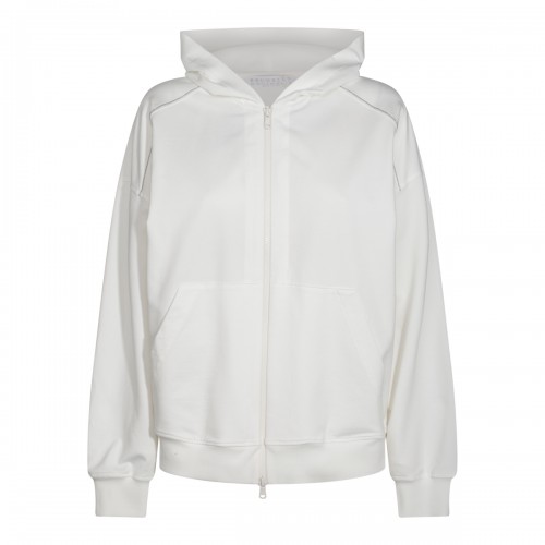 WHITE COTTON SWEATSHIRT