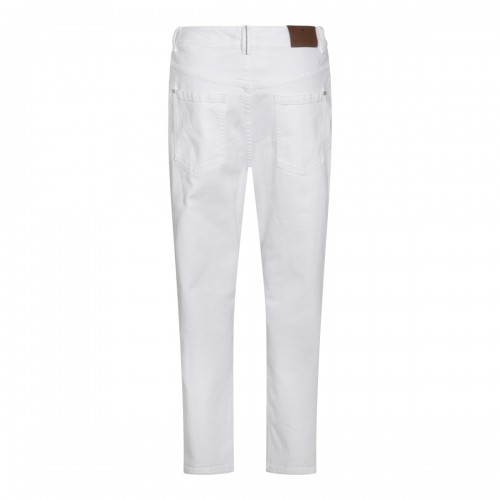 WHITE COTTON DENIM JEANS