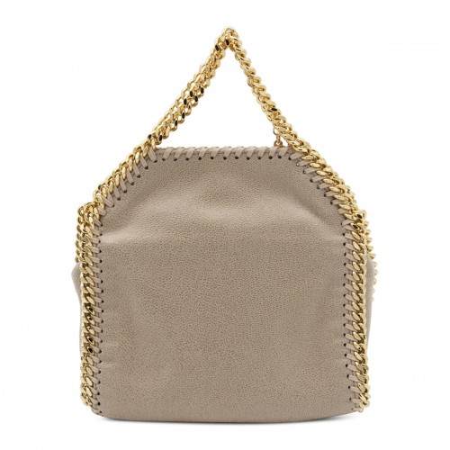 CREAM FAUX LEATHER MICRO FALABELLA TOTE BAG