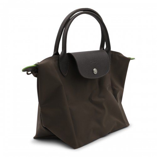 BLACK COTTON AND LEATHER LE PLIAGE S TOTES