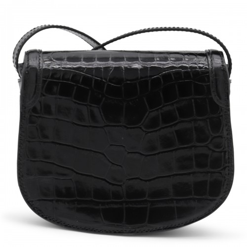 BLACK LEATHER CROSSBODY BAG