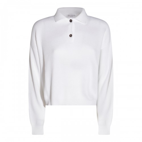 WHITE COTTON POLO SHIRT