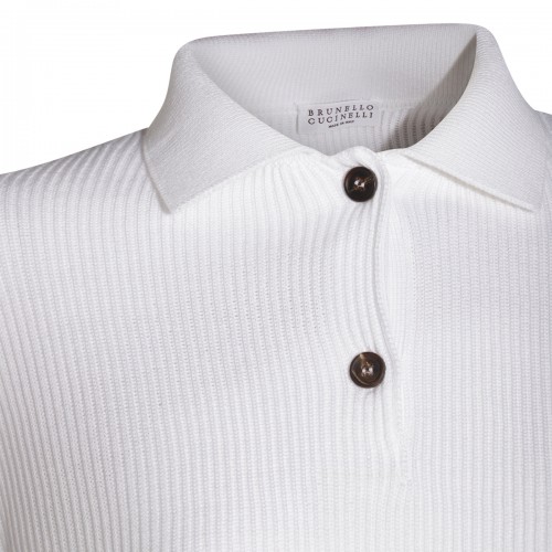 WHITE COTTON POLO SHIRT