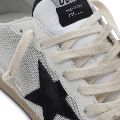 WHITE AND SILVER LEATHER BALLSTAR SNEAKERS