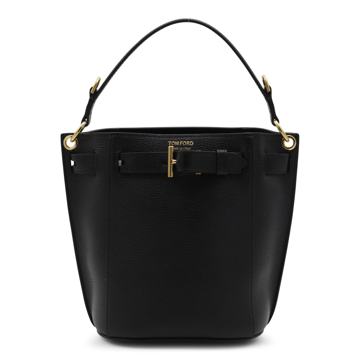 BLACK LEATHER SHOULDER BAG