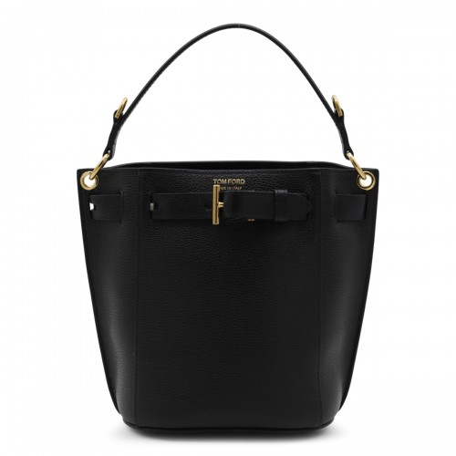 BLACK LEATHER SHOULDER BAG