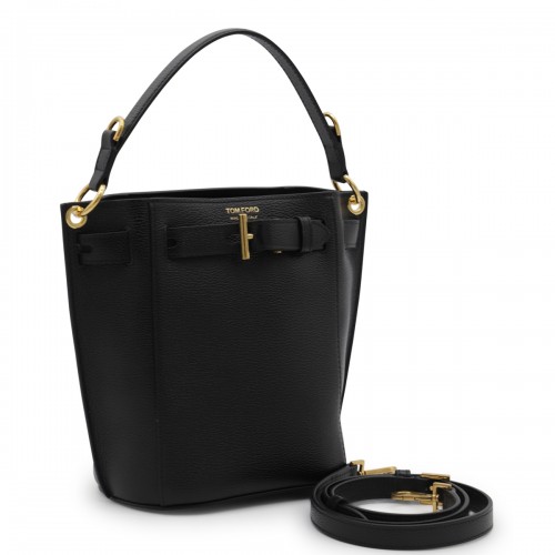 BLACK LEATHER SHOULDER BAG