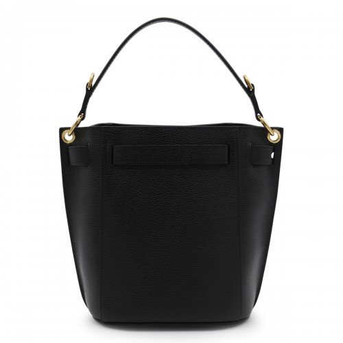 BLACK LEATHER SHOULDER BAG