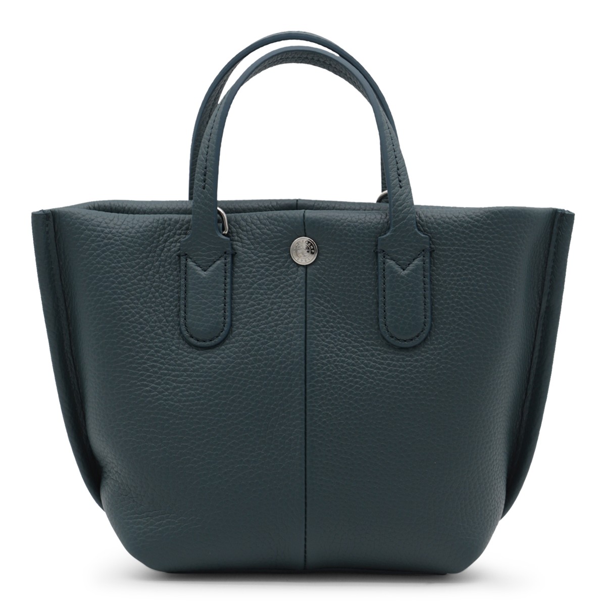 BLACK LEATHER SHOPPING BAG XS ESSENTIAL