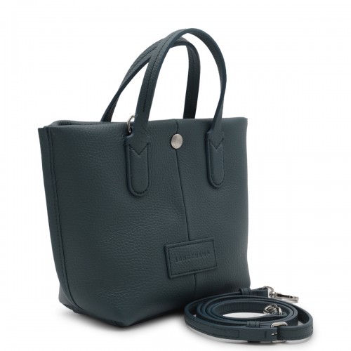 BLACK LEATHER SHOPPING BAG XS ESSENTIAL