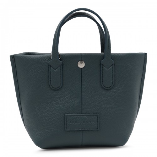 BLACK LEATHER SHOPPING BAG XS ESSENTIAL