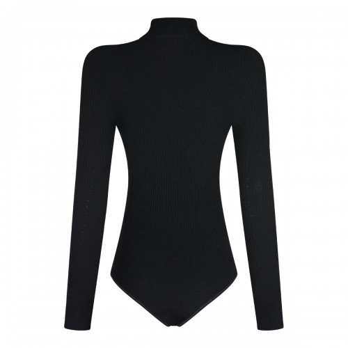 BLACK VISCOSE BODYSUITS