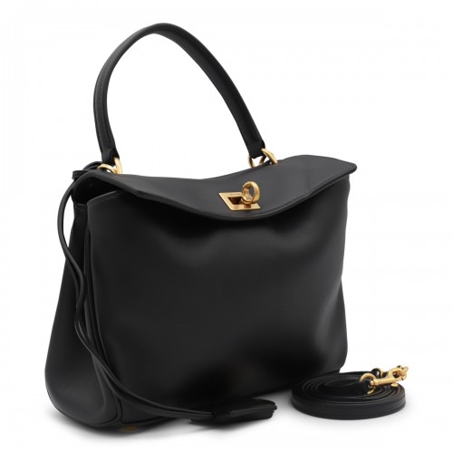 BLACK LEATHER RODEO MINI TOP HANDLE BAG