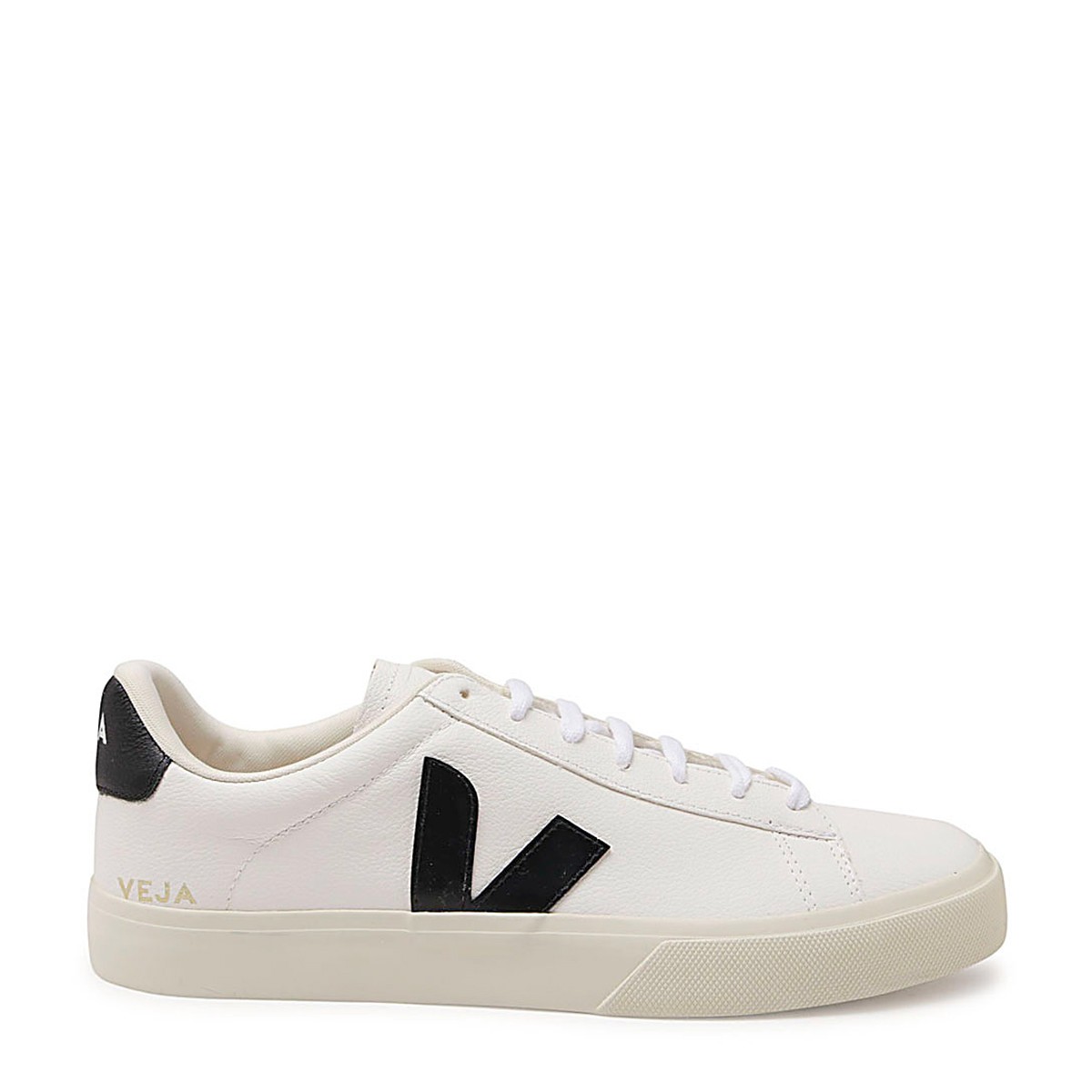 WHITE AND BLACK LEATHER CAMPO SNEAKERS