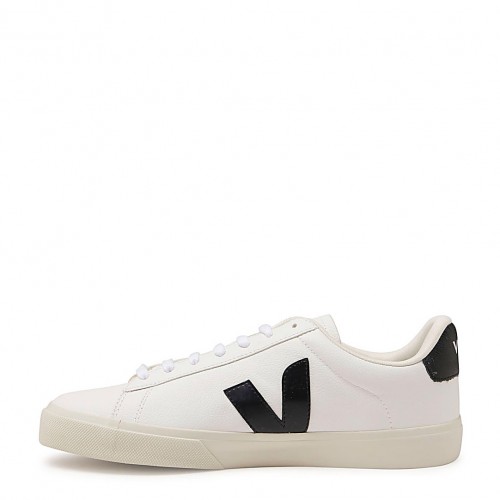 WHITE AND BLACK LEATHER CAMPO SNEAKERS