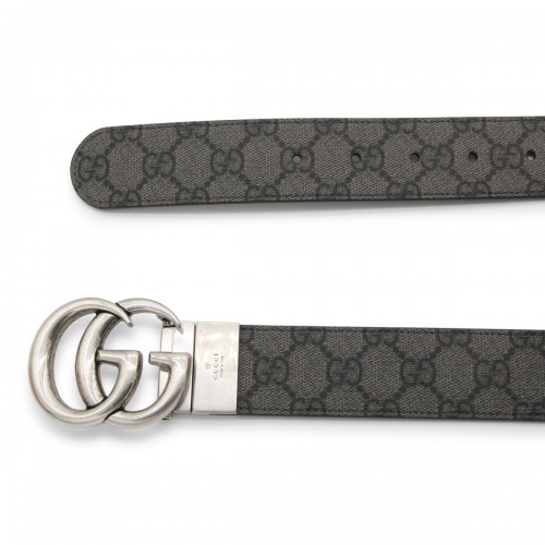 BLACK AND GREY LEATHER MARMONT BELT