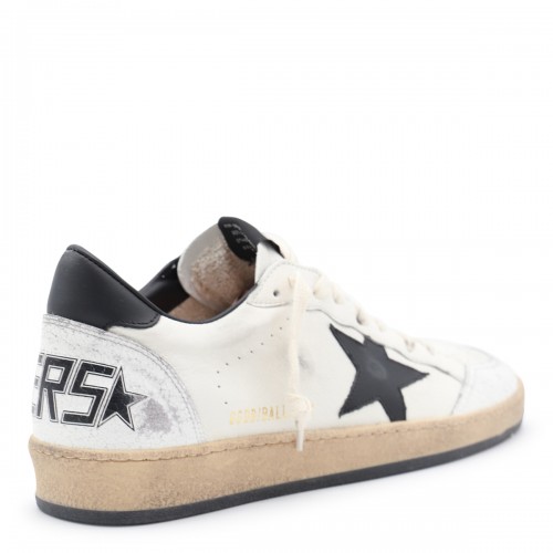 WHITE AND BLACK LEATHER BALLSTAR SNEAKERS