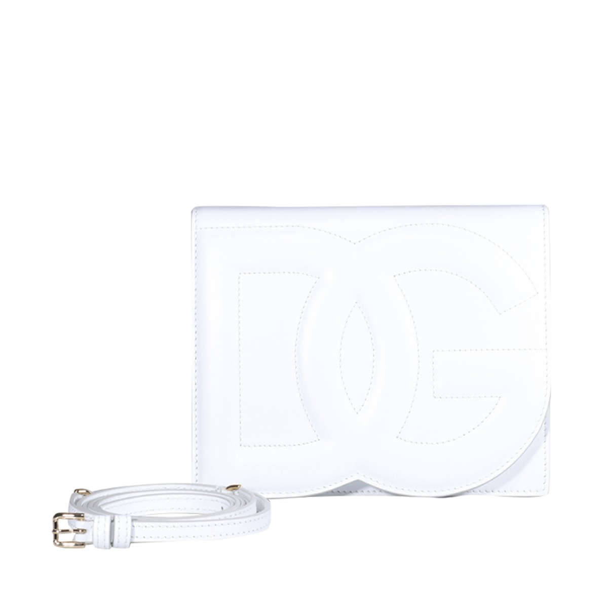 WHITE LEATHER CROSSBODY BAG