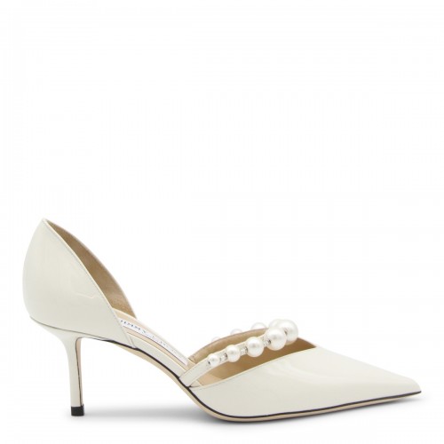 WHITE LATTE LEATHER AURELIE PUMPS