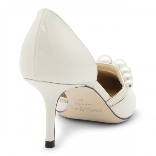 WHITE LATTE LEATHER AURELIE PUMPS