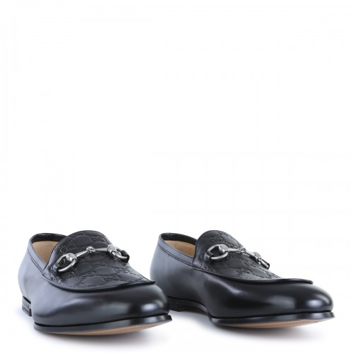 BLACK LEATHER LOAFERS