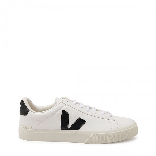 BLACK AND WHITE FAUX LEATHER CAMPO SNEAKERS