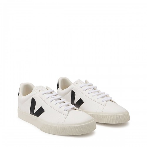 BLACK AND WHITE FAUX LEATHER CAMPO SNEAKERS