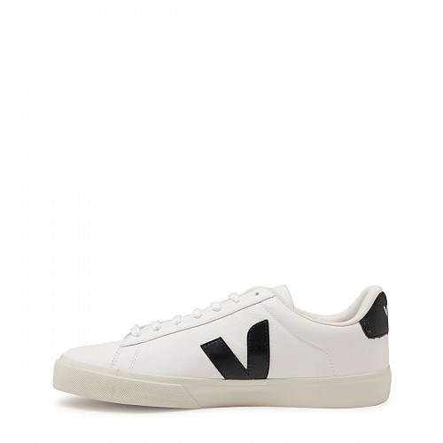 BLACK AND WHITE FAUX LEATHER CAMPO SNEAKERS