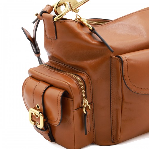 BROWN LEATHER CAMERA BAG