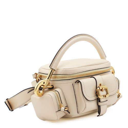 BEIGE LEATHER CAMERA BAG