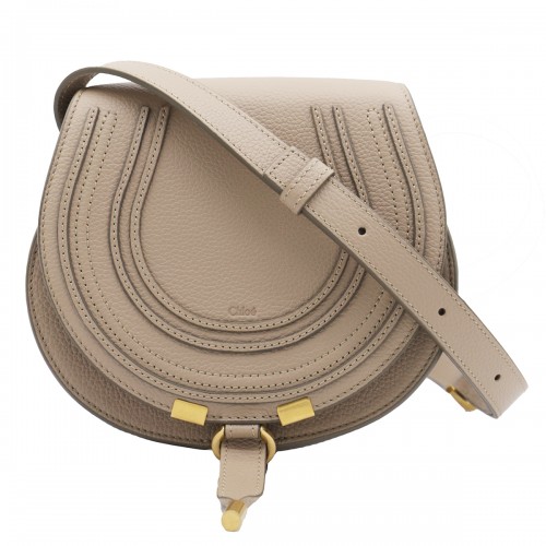 BEIGE LEATHER MARCIE SMALL SHOULDER BAG