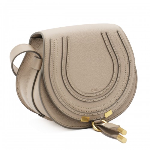 BEIGE LEATHER MARCIE SMALL SHOULDER BAG