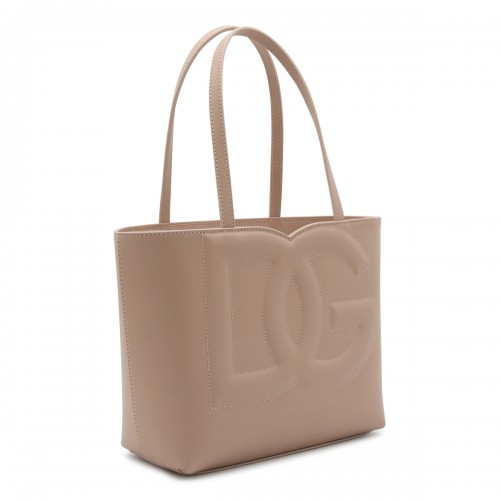 POWDER PINK LEATHER TOTE BAG