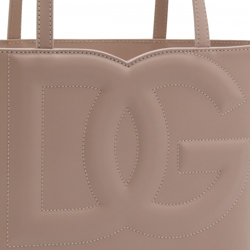 POWDER PINK LEATHER TOTE BAG